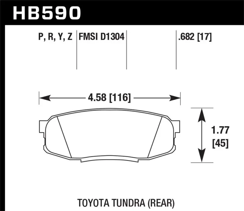 Hawk Performance Ceramic Rear Brake Pads For 2008–2014 Toyota Land Cruiser 1