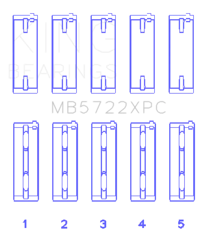 King Performance Main Bearing Set – Coated Std-Sized Bearings For Mitsubishi 4B11T Evo X (2007–Present) 1
