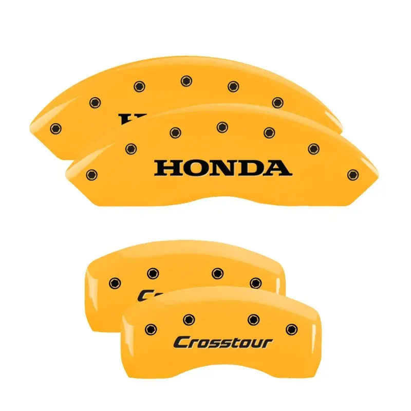 Mgp Engraved 4-Piston Caliper Covers – Front And Rear, I-Vtec Yellow Finish On Black Chrome 1