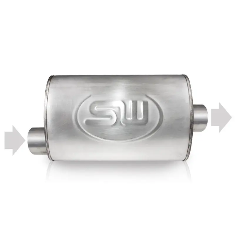 Stainless Works Offset-Inlet / Center-Outlet Exhaust Flange: 2.5" Id Inlet, 2.5" Od Outlet, 4" X 8" Dimensions 1