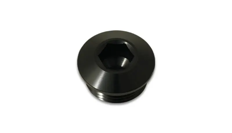 Vibrant Slimline -12An Orb Aluminum Port Plug With O-Ring – Anodized Black Finish 1