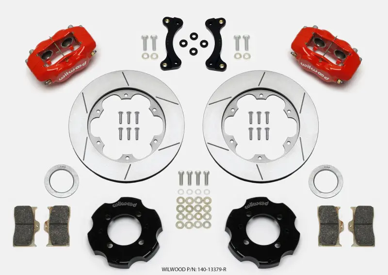 Wilwood Forged Dynalite Front Hat Kit With 11-Inch Gt Rotor — Red Finish For 1995–2005 Mazda Miata 1